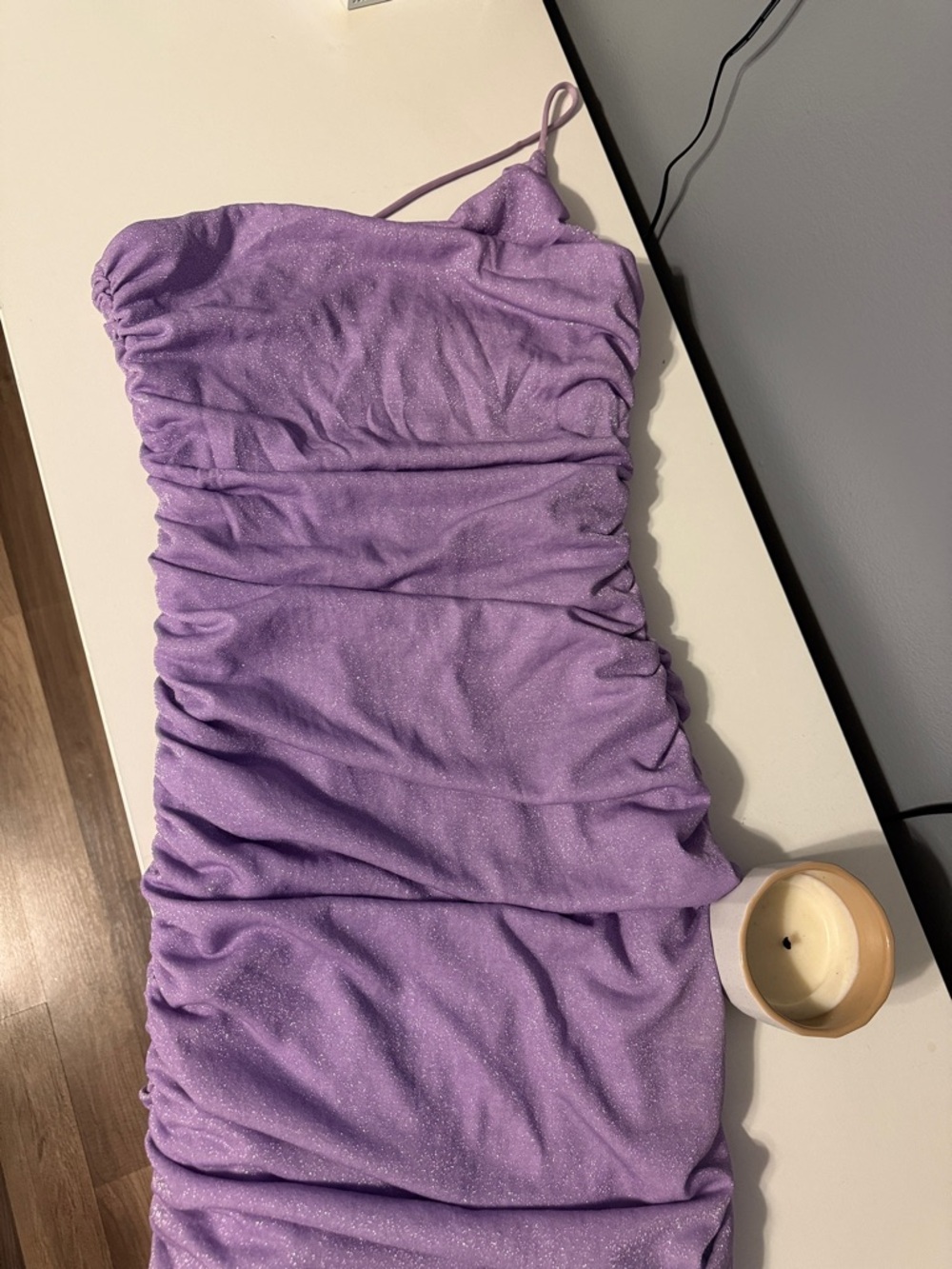 Lucy in the Sky Lilac One-Shoulder Ruched Dress